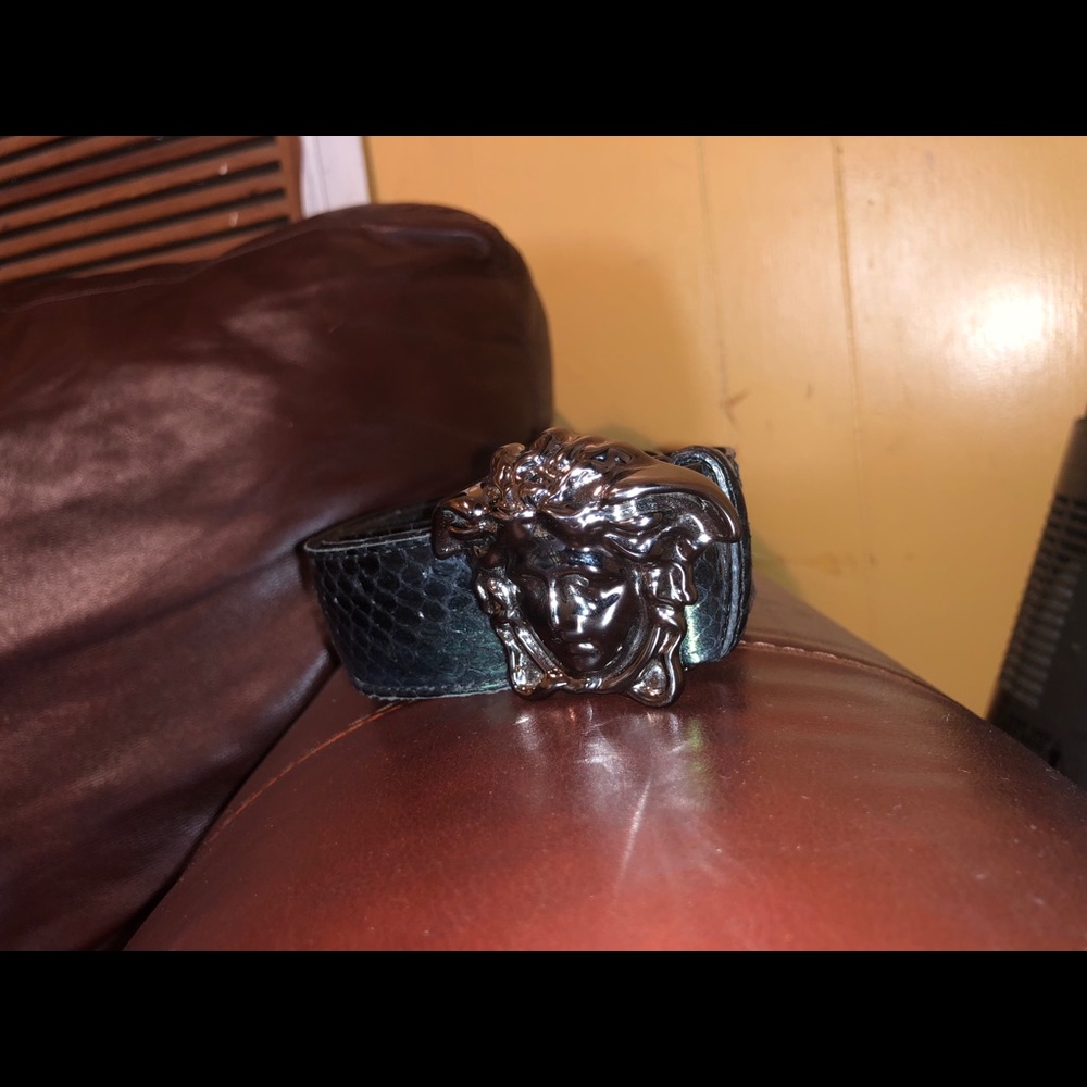 Versace 2 tone snakeskin belt